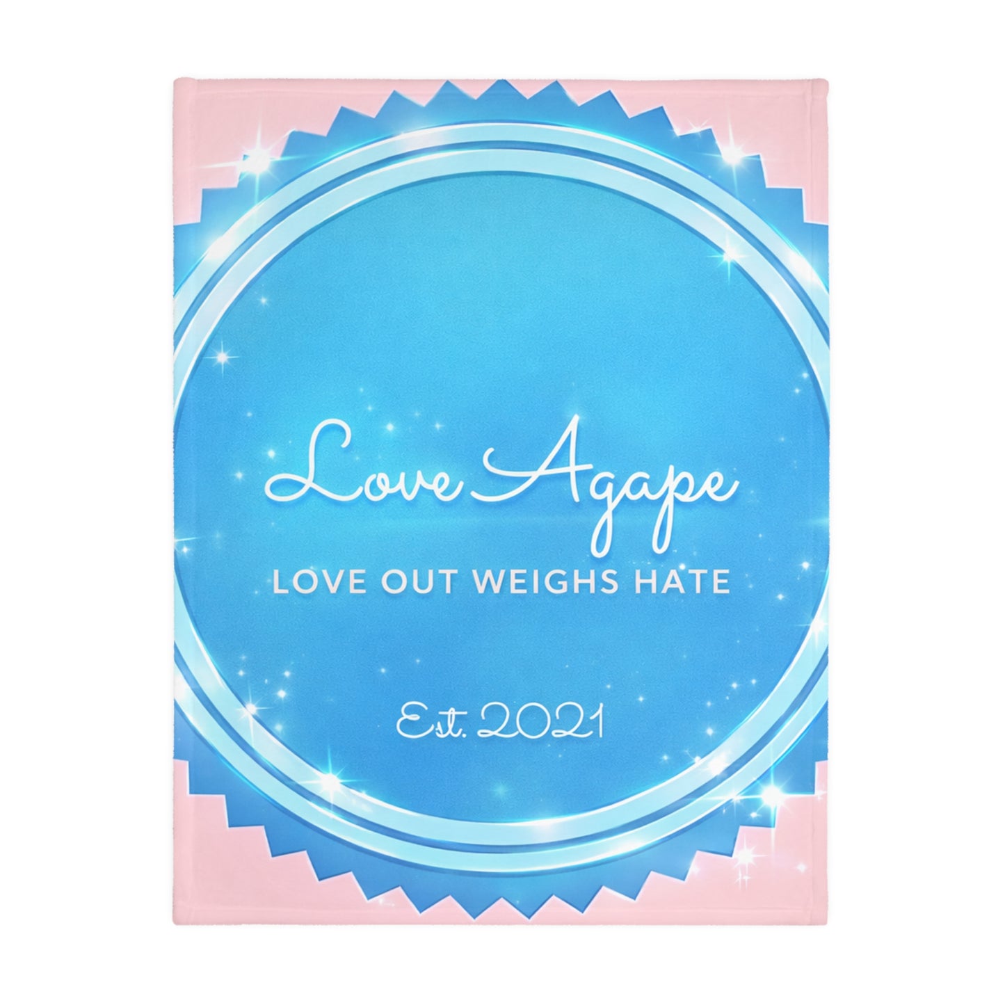 Love Agape Microfiber Blanket — "Love Out Weighs Hate" Est. 2026, Two-Sided Velveteen Throw